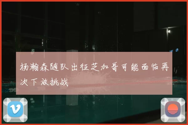 杨瀚森随队出征芝加哥可能面临再次下放挑战